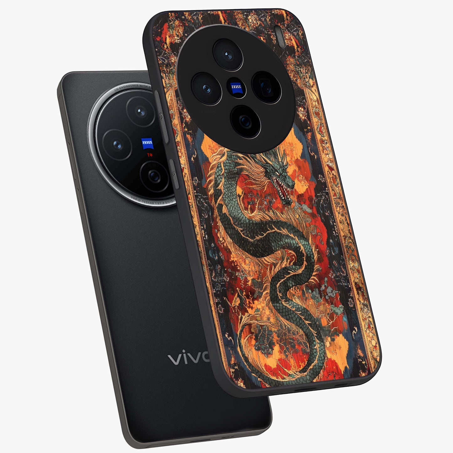 Inferno Dragon Soul Glass Case displayed in angled mockup highlighting powerful dragon illustration with inferno aesthetic.