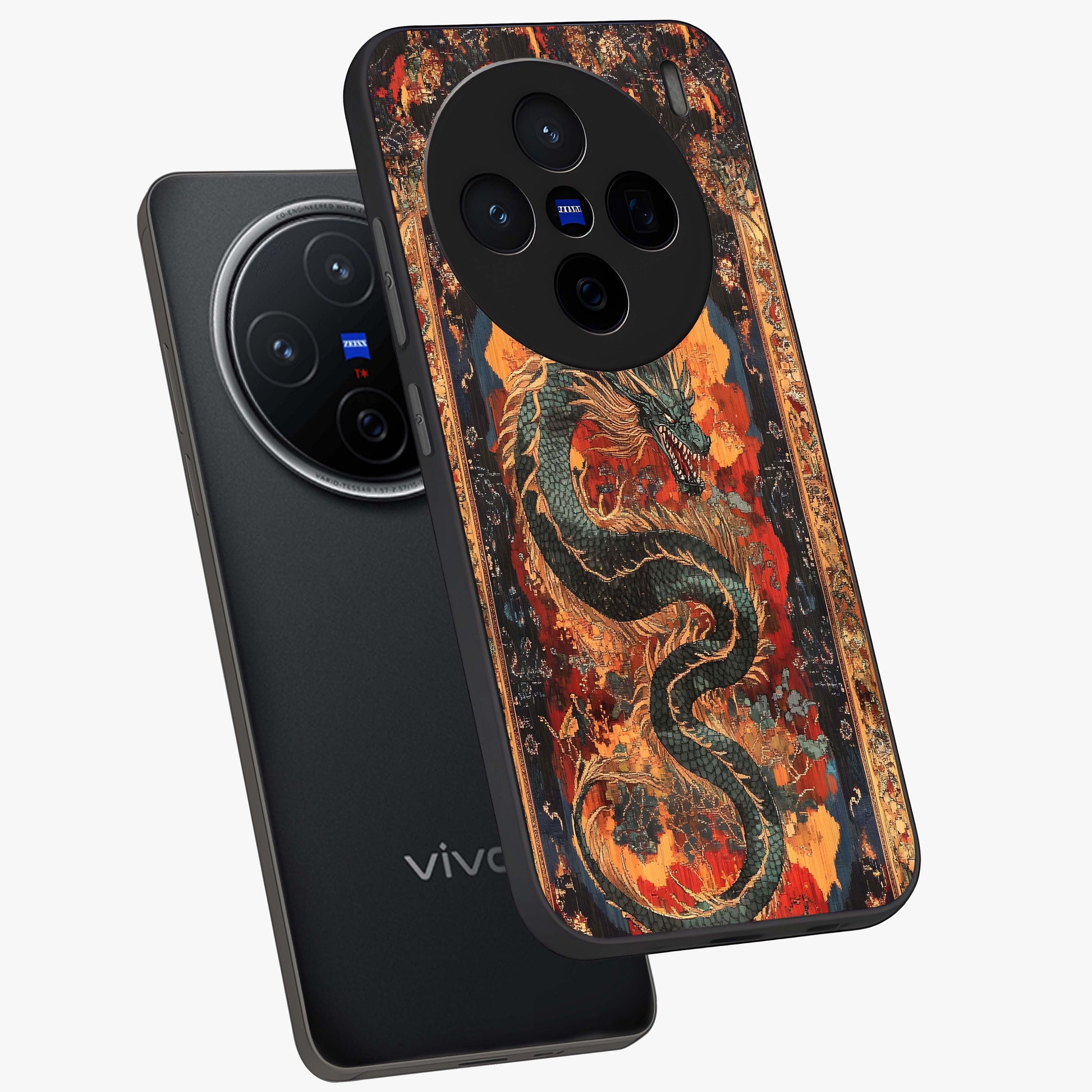 Inferno Dragon Soul Glass Case displayed in angled mockup highlighting powerful dragon illustration with inferno aesthetic.