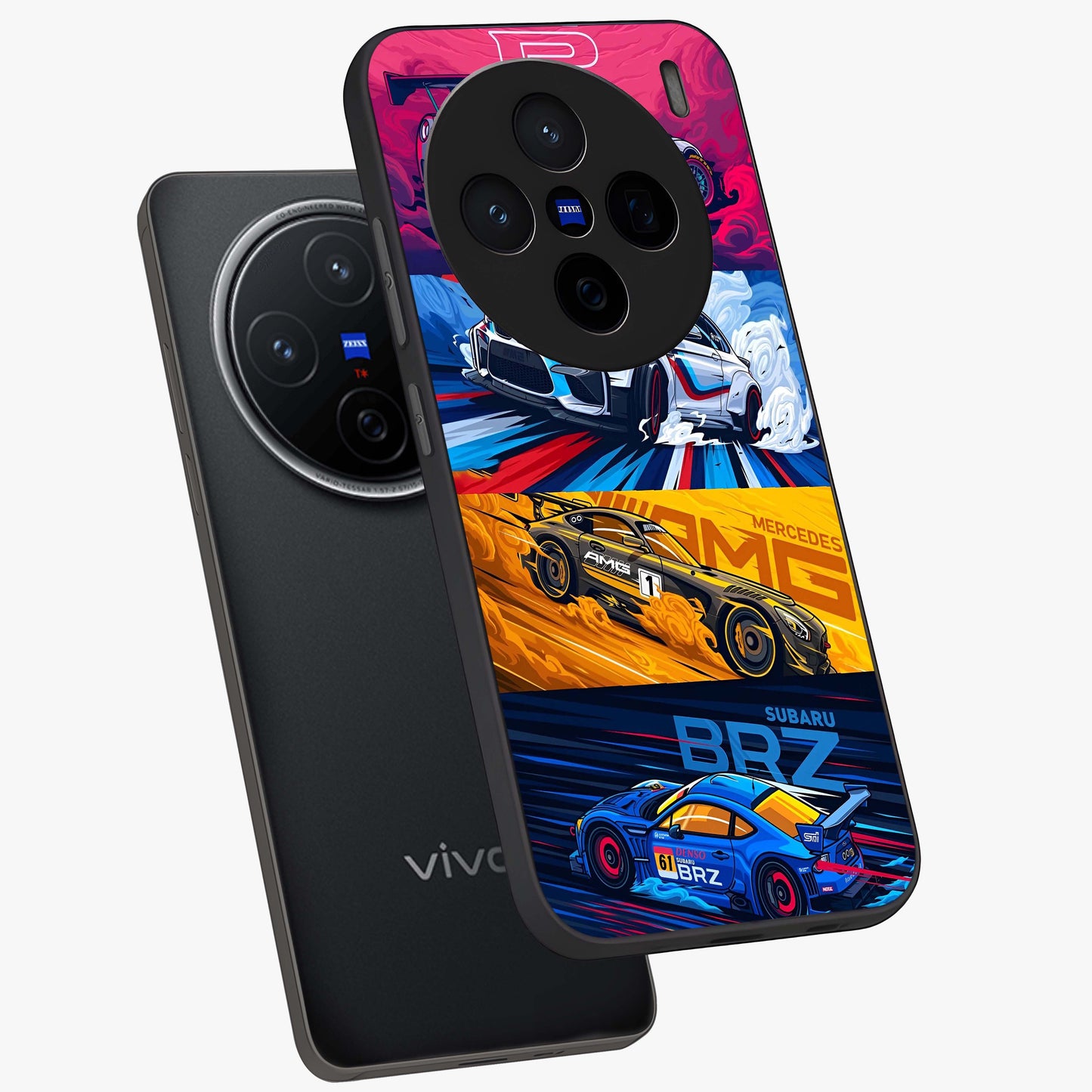 JDM Sports Car Glass Case displayed in angled mockup highlighting sleek Japanese racing car design with automotive aesthetic.