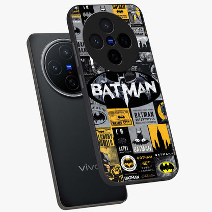 Knight Gotham Rise Glass Case displayed in angled mockup highlighting powerful knight silhouette design with dramatic aesthetic.
