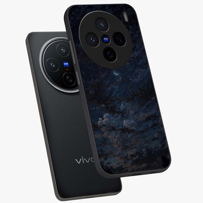Lunar Veil Silence Glass Case displayed in angled mockup highlighting soft lunar design with peaceful celestial aesthetic.