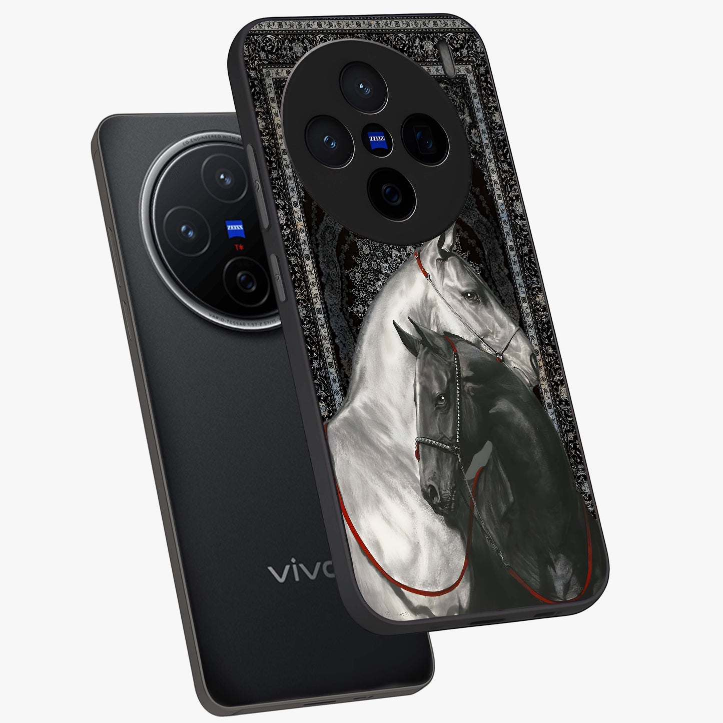 Majestic Ride Legacy Glass Case displayed in angled mockup highlighting sleek vehicle design with bold racing aesthetic.