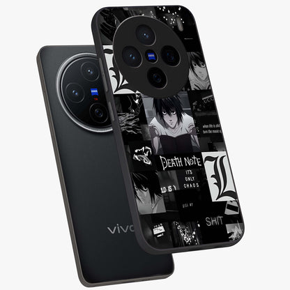 Midnight Chaos Mind Glass Case displayed in angled mockup highlighting chaotic artistic design with dramatic midnight aesthetic.
