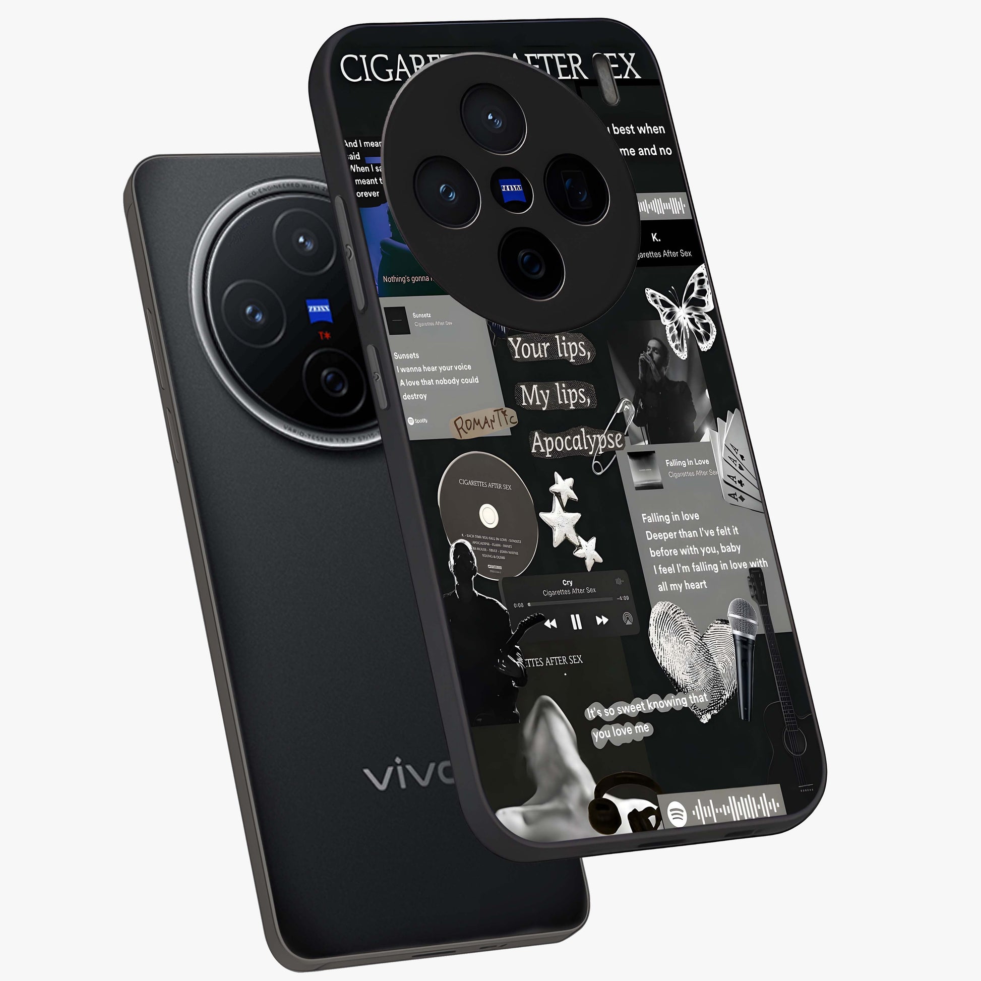 Midnight Love Echo Glass Case displayed in angled mockup highlighting elegant love inspired design with deep aesthetic style.