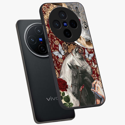 Moonlit Royal Stallion Glass Case displayed in angled mockup highlighting powerful stallion illustration with royal night aesthetic.