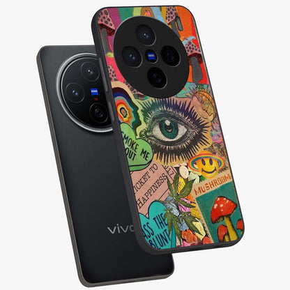 Mystic Eye Wonderland Glass Case displayed in angled mockup highlighting magical eye illustration with dreamy aesthetic.