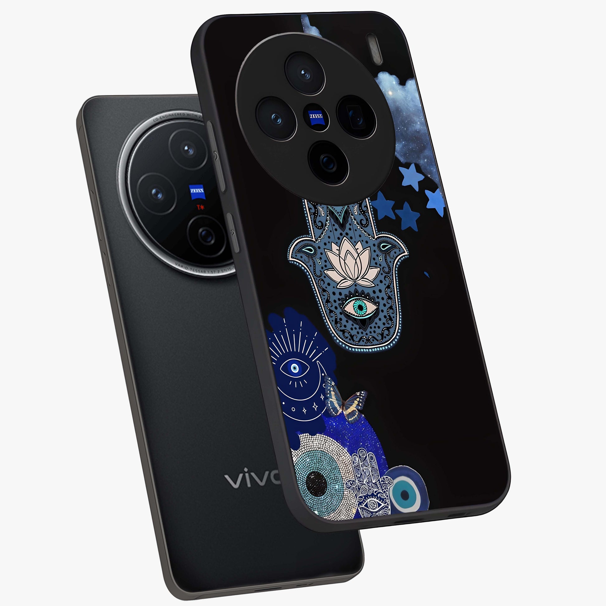 Mystic Hand Aura Glass Case displayed in angled mockup highlighting magical aura design with spiritual aesthetic style.