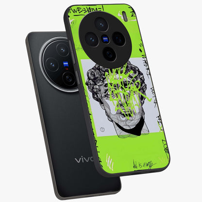 Neo Graffiti Rebellion Glass Case displayed in angled mockup highlighting urban street art design with rebellious aesthetic.