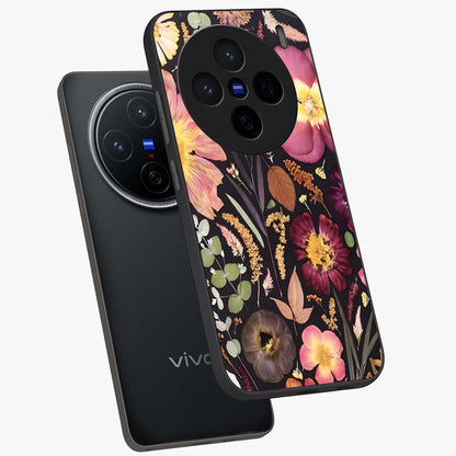 Petal Dream Tapestry Glass Case displayed in angled mockup highlighting decorative petal pattern with elegant botanical aesthetic.