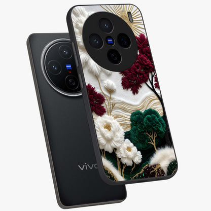 Radiant Bloom Elegance Glass Case displayed in angled mockup highlighting graceful floral design with radiant aesthetic style.