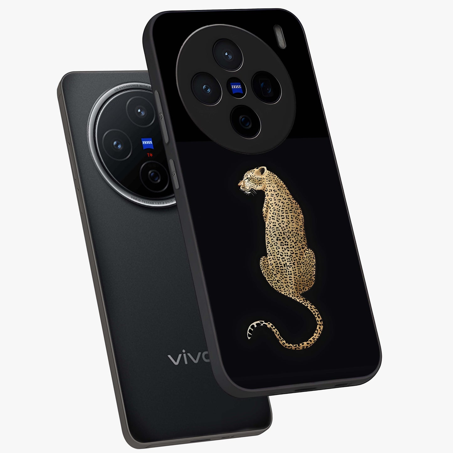 Regal Leopard Glass Case displayed in angled mockup highlighting powerful animal illustration with stylish wild aesthetic.