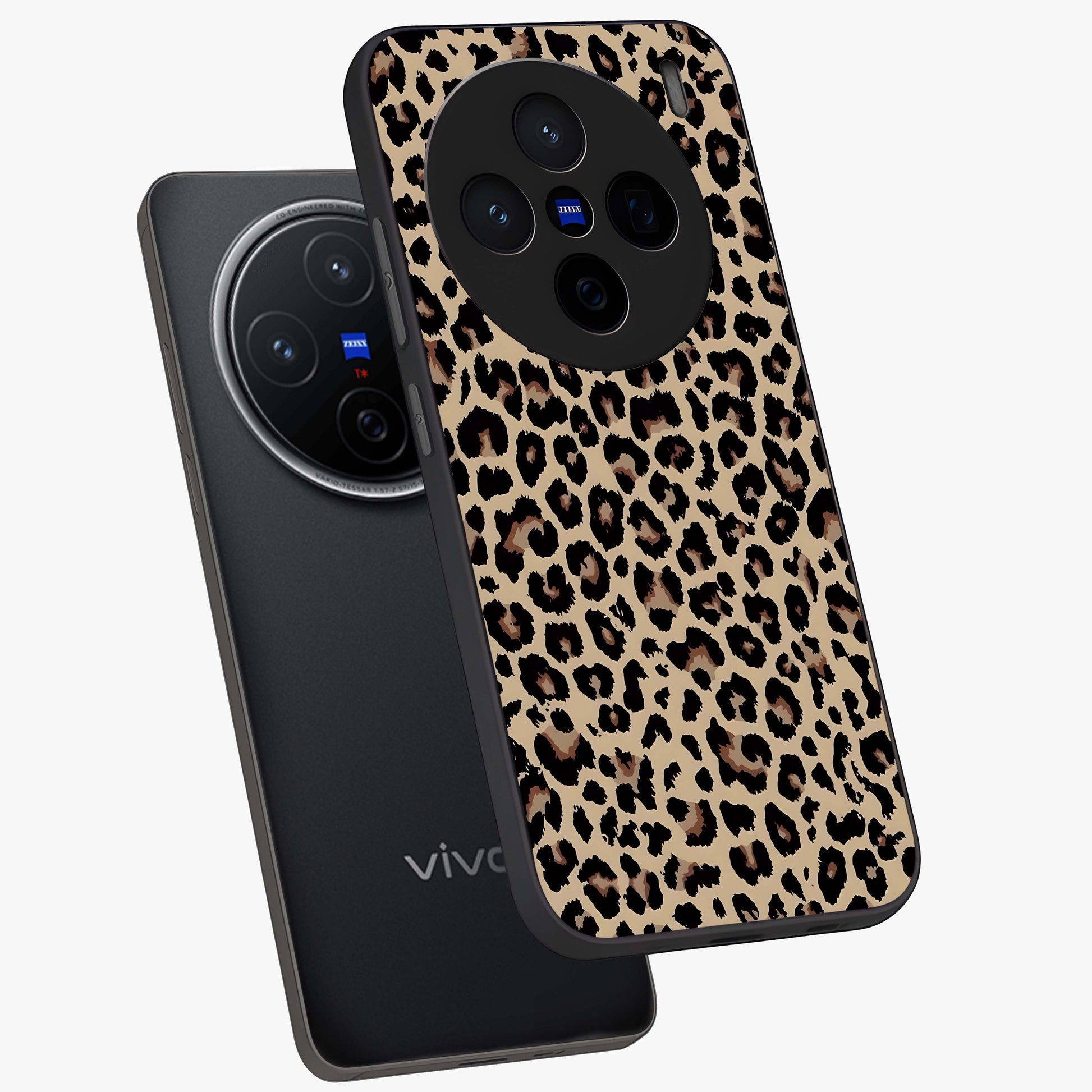 Savage Chic Pattern Glass Case displayed in angled mockup highlighting bold fashion inspired design with chic aesthetic.