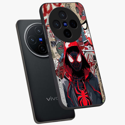 Spider Collage Street Glass Case displayed in angled mockup highlighting dynamic street style collage design with comic aesthetic.