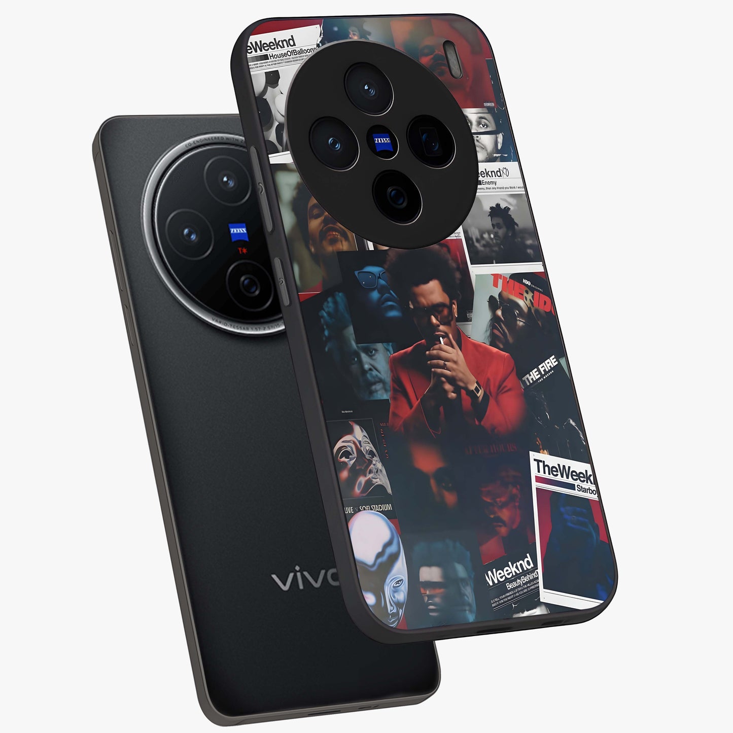 The Weeknd Glass Case displayed in angled mockup highlighting stylish pop culture inspired design with modern aesthetic.