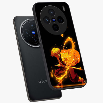 Thunder Flame Execution Glass Case displayed in angled mockup highlighting dramatic fire themed design with intense fantasy aesthetic.