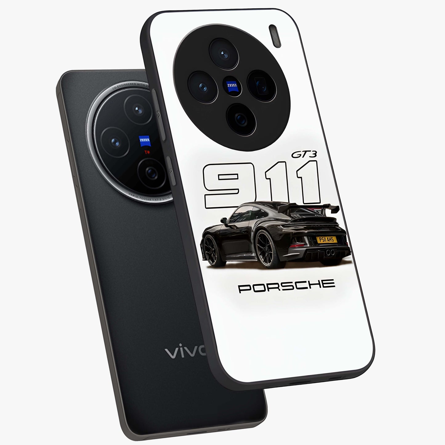 Turbo Legacy Icon Glass Case displayed in angled mockup highlighting dynamic automotive design with performance aesthetic.