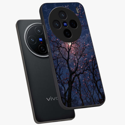 Twilight Sakura Serenade Glass Case displayed in angled mockup highlighting delicate sakura flower design with dreamy aesthetic.