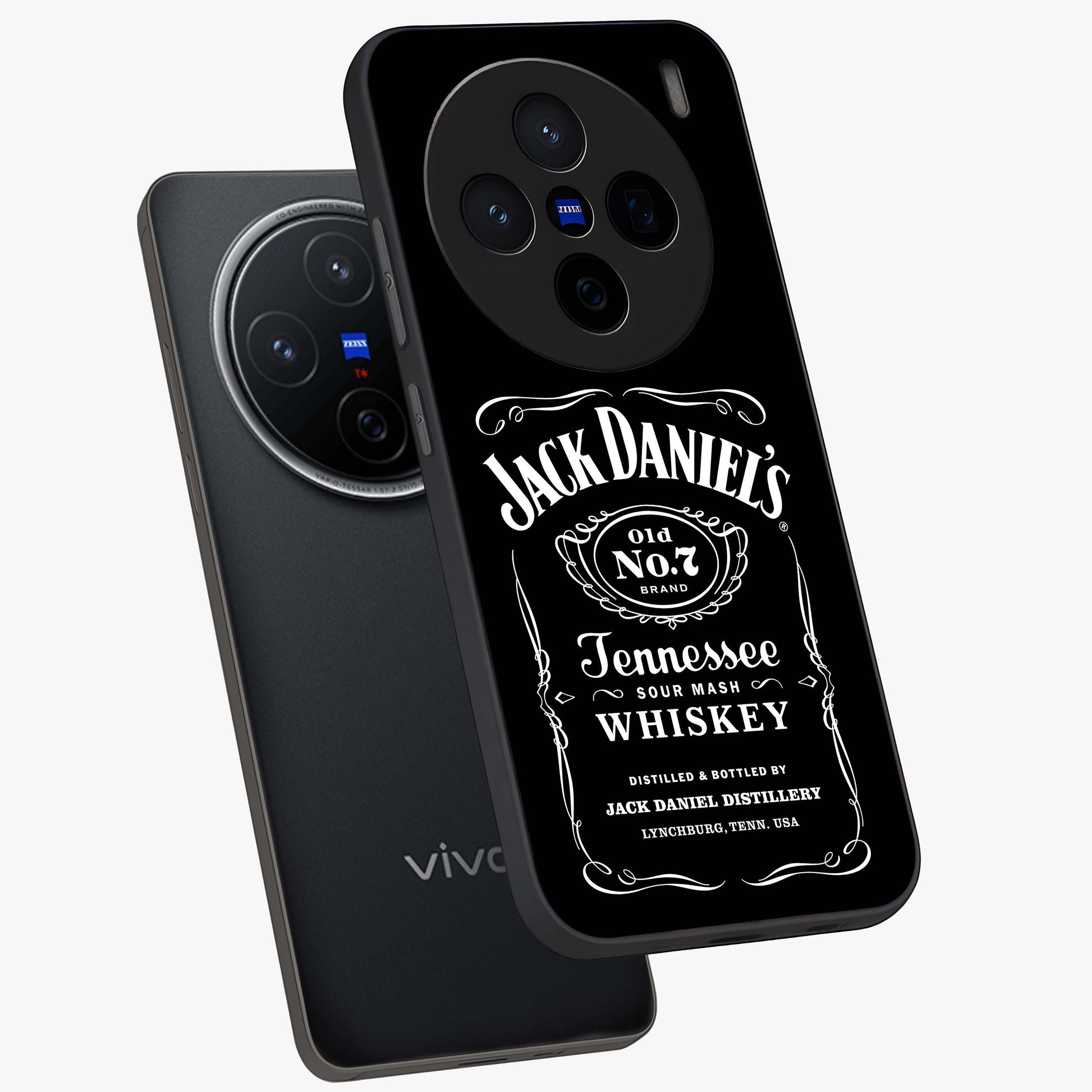 Vintage Whiskey Heritage Glass Case displayed in angled mockup highlighting retro beverage themed design with heritage aesthetic.