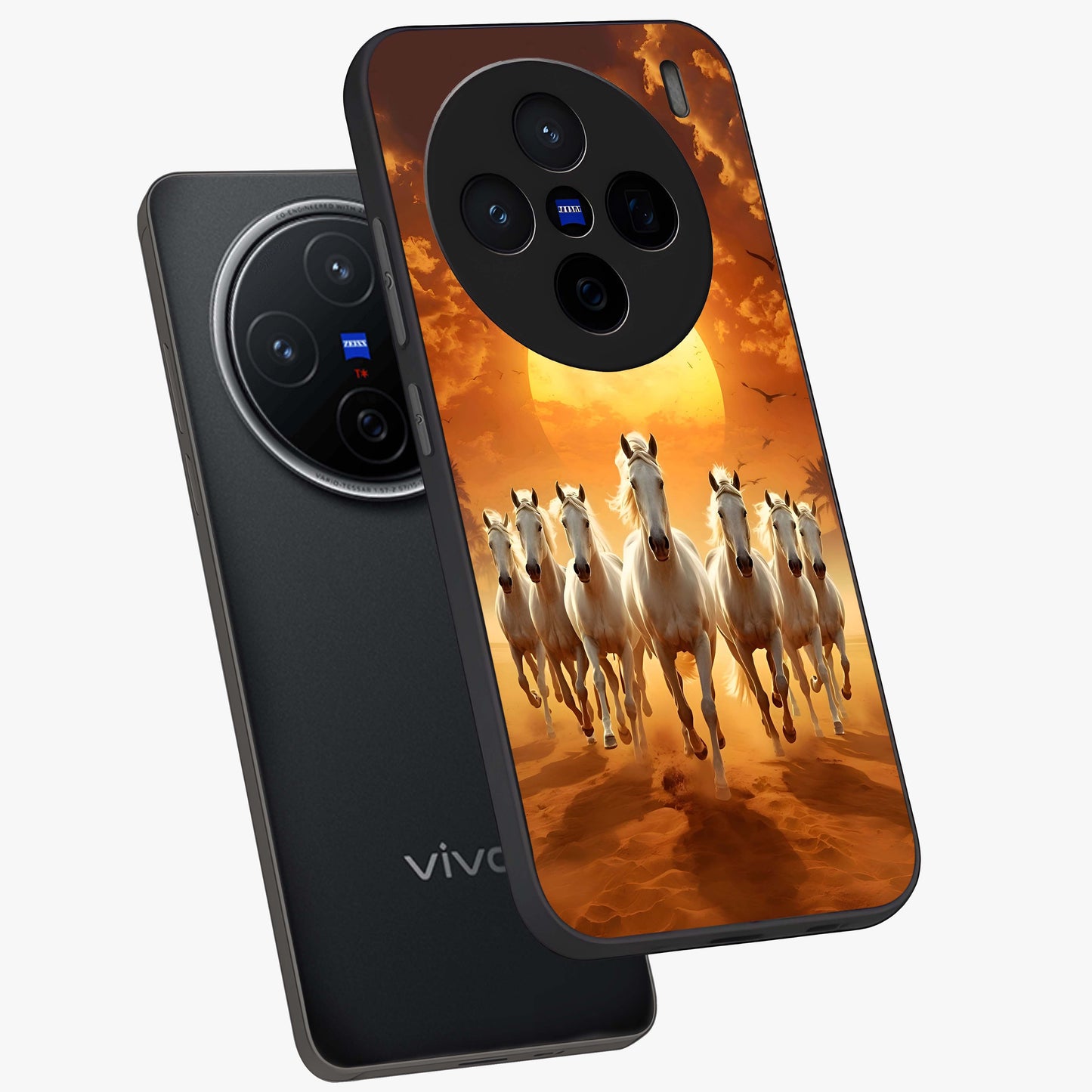 Wild Sunset Majesty Glass Case displayed in angled mockup highlighting vibrant sunset sky design with scenic aesthetic.