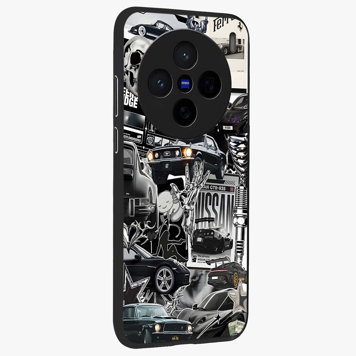 Aesthetic Dark Love Glass Case upright view showcasing dramatic romantic artwork with modern aesthetic style.