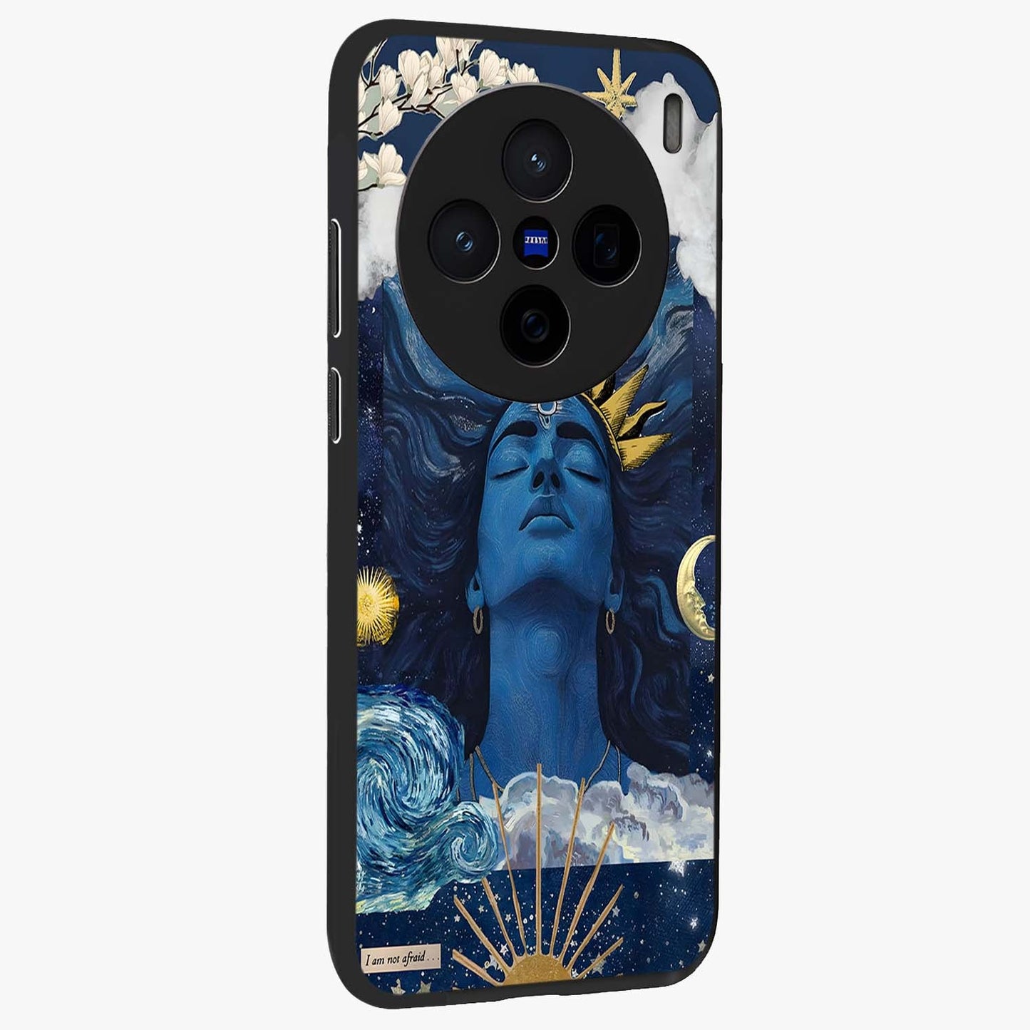 Aesthetic Lord Shiva Glass Case upright view showcasing powerful Lord Shiva artwork with devotional theme.