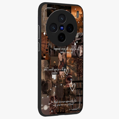 Bittersweet Aesthetic Chaos Glass Case upright view showcasing bold artistic chaos design with modern aesthetic style.