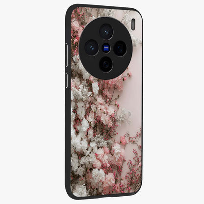 Blush Blossom Cloud Glass Case upright view showcasing calm floral cloud artwork with gentle dreamy theme.