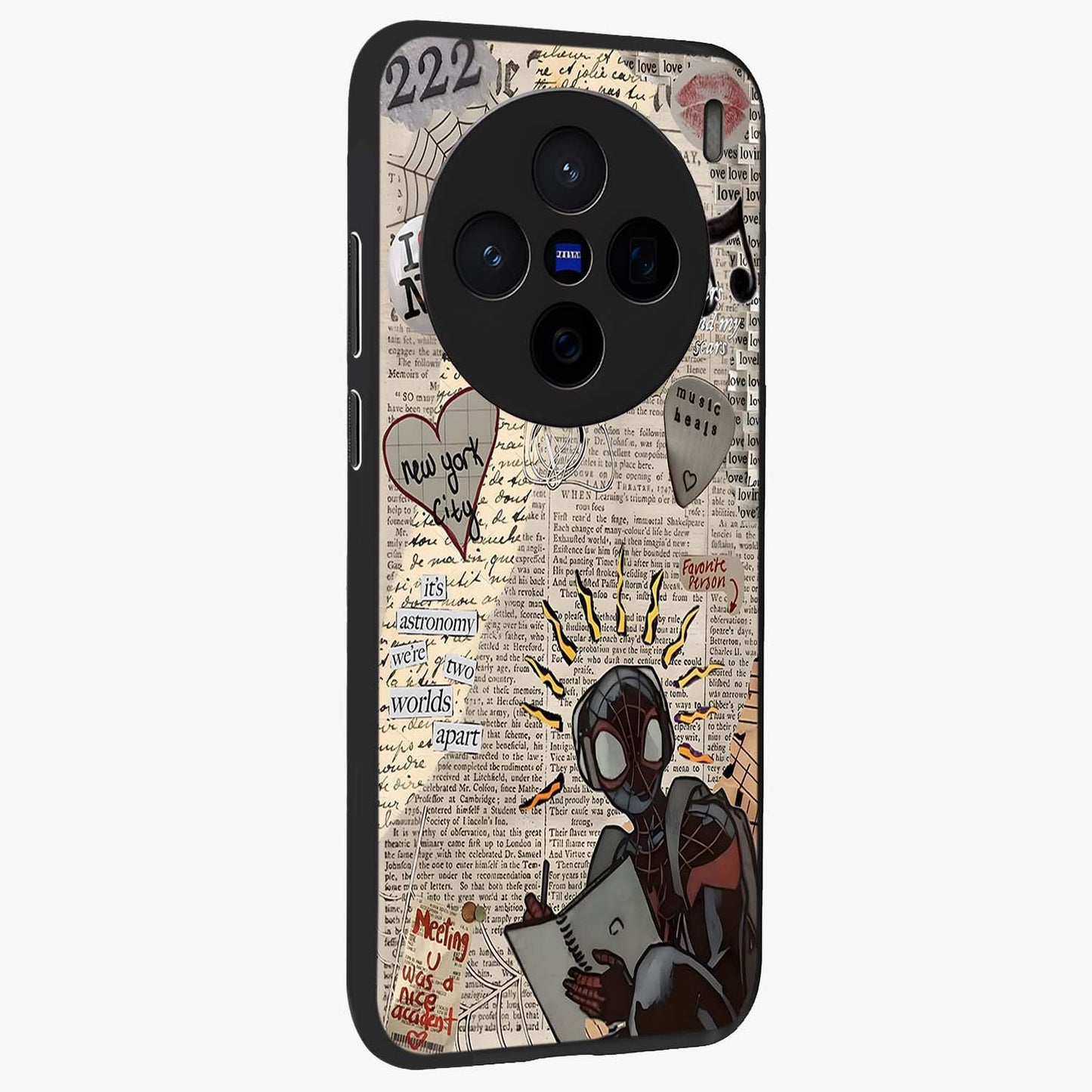 City Dream Sketch Glass Case upright view showcasing urban skyline artwork with stylish hand drawn design.