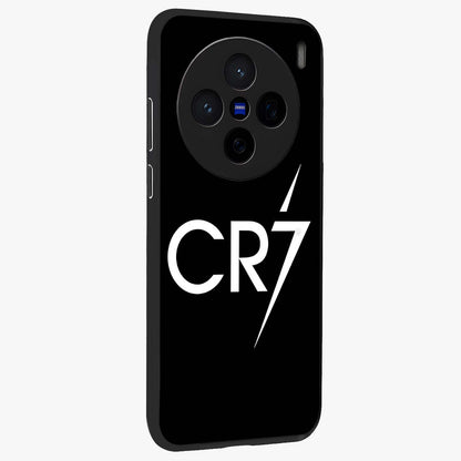 Cr7 Elite Strike Glass Case upright view showcasing energetic football inspired design with modern sports aesthetic.
