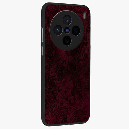 Crimson Fade Flow Glass Case upright view showcasing dynamic crimson flow artwork with stylish abstract theme.