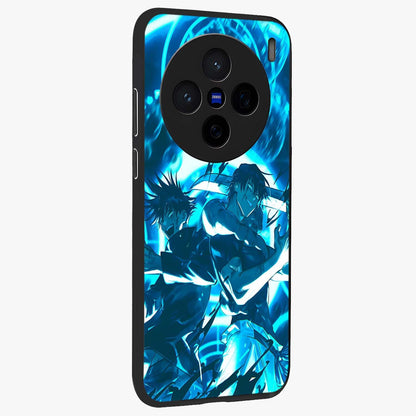 Cursed Energy Clash Glass Case upright view showcasing dramatic clash artwork with bold supernatural theme.