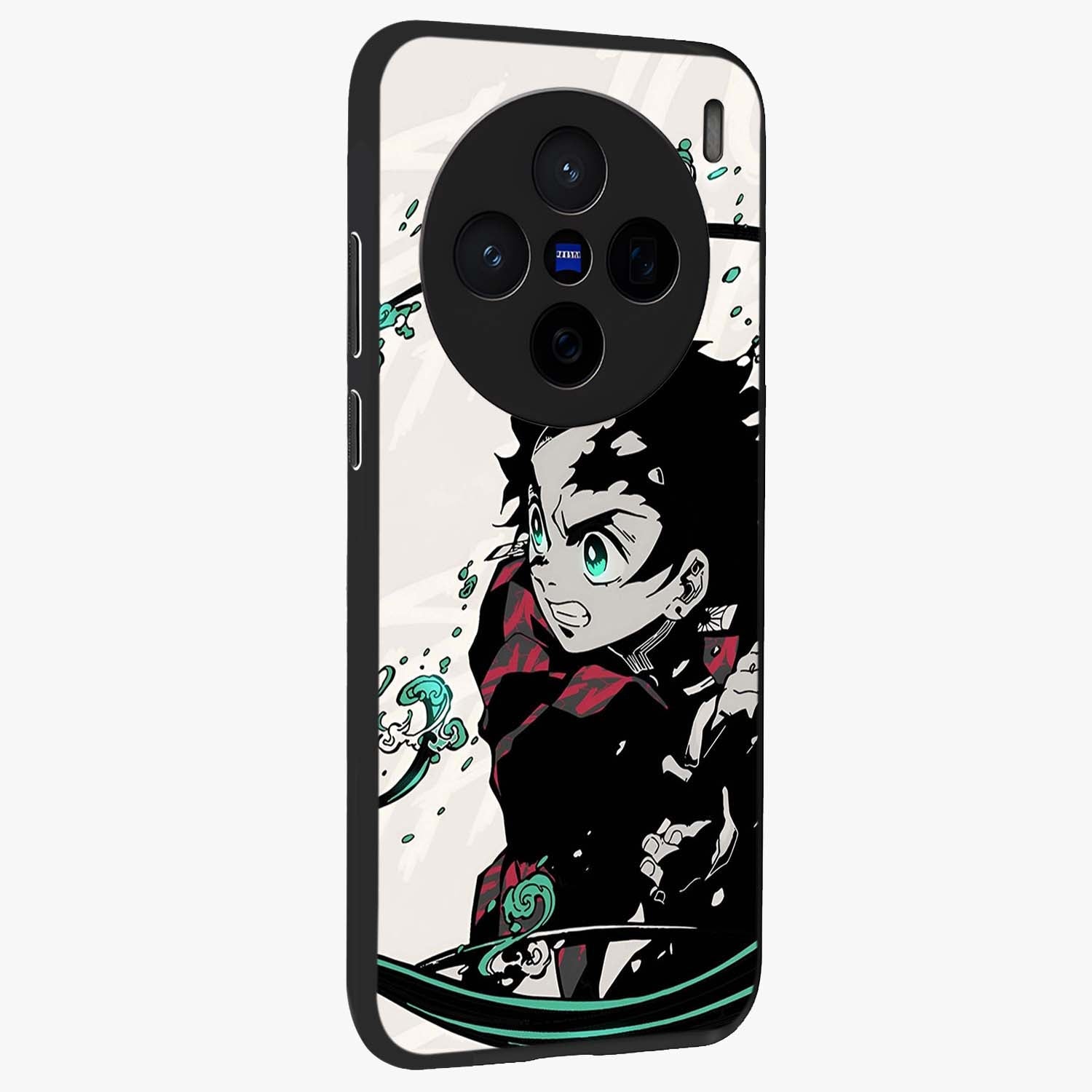 Demon Slayer Glass Case upright view showcasing powerful anime artwork with intense warrior theme.