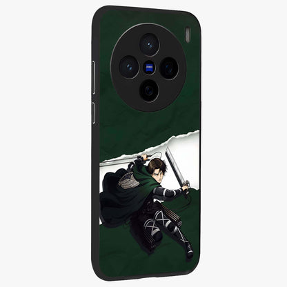 Emerald War Vanguard Glass Case upright view showcasing dramatic warrior artwork with bold fantasy theme.