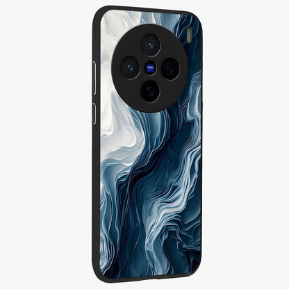 Ethereal Paper Marble Glass Case upright view showcasing smooth marble artwork with refined minimalist theme.