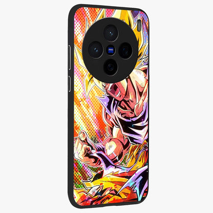 Firing Goku Glass Case upright view showcasing energetic anime artwork with bold warrior theme.