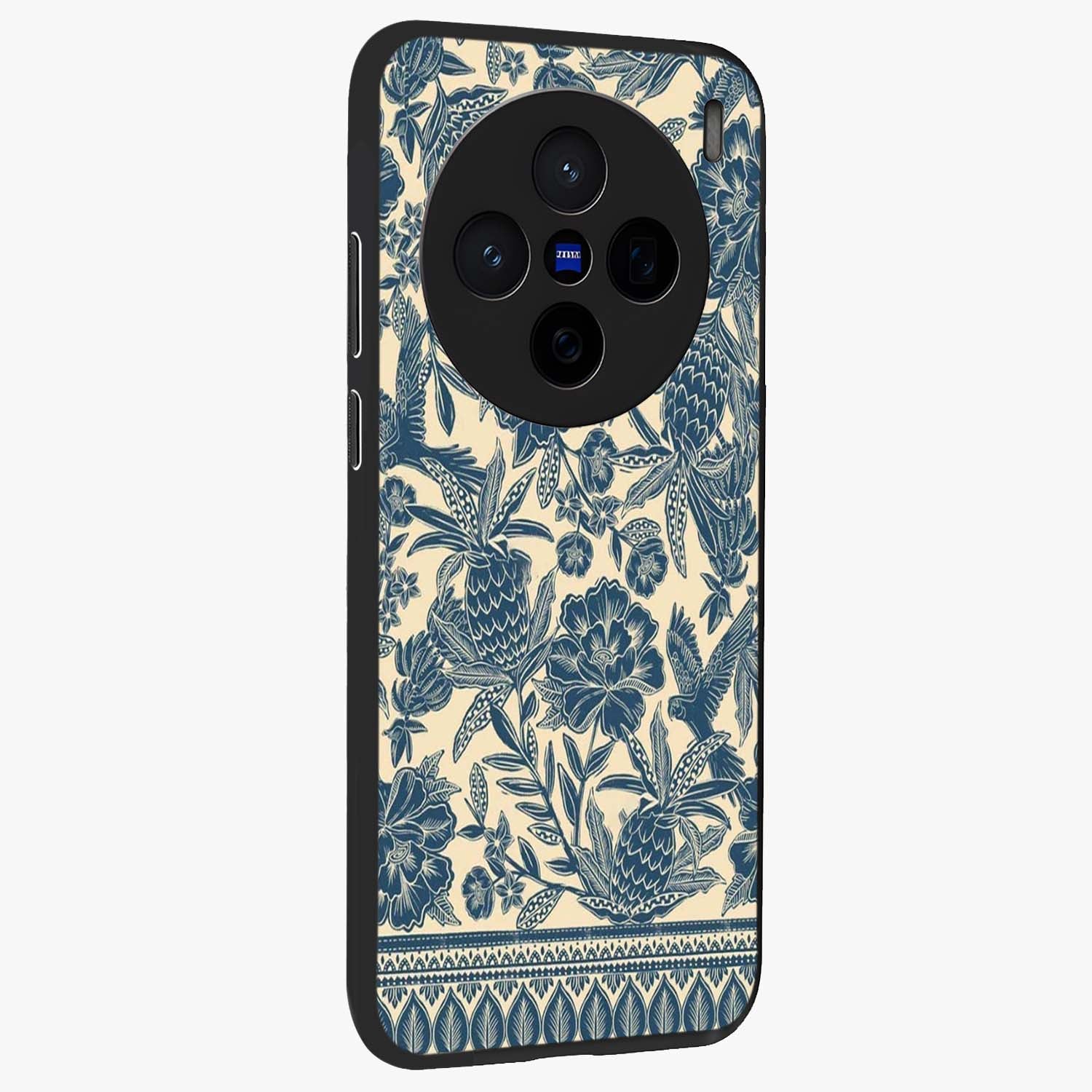 Heirloom Wild Bloom Glass Case upright view showcasing delicate wildflower artwork with timeless floral theme.