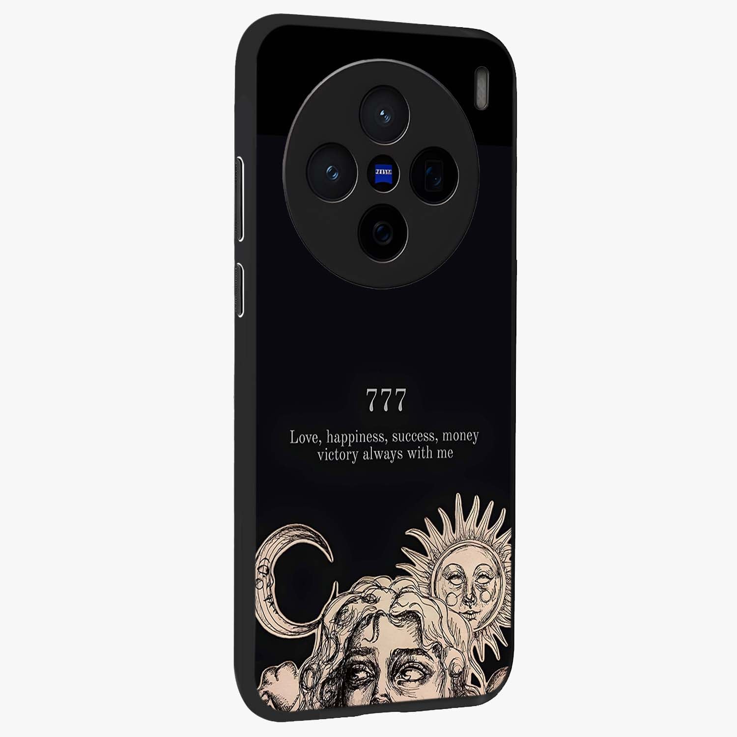 Mystic Victory Aura Glass Case upright view showcasing powerful victory themed artwork with spiritual energy vibe.