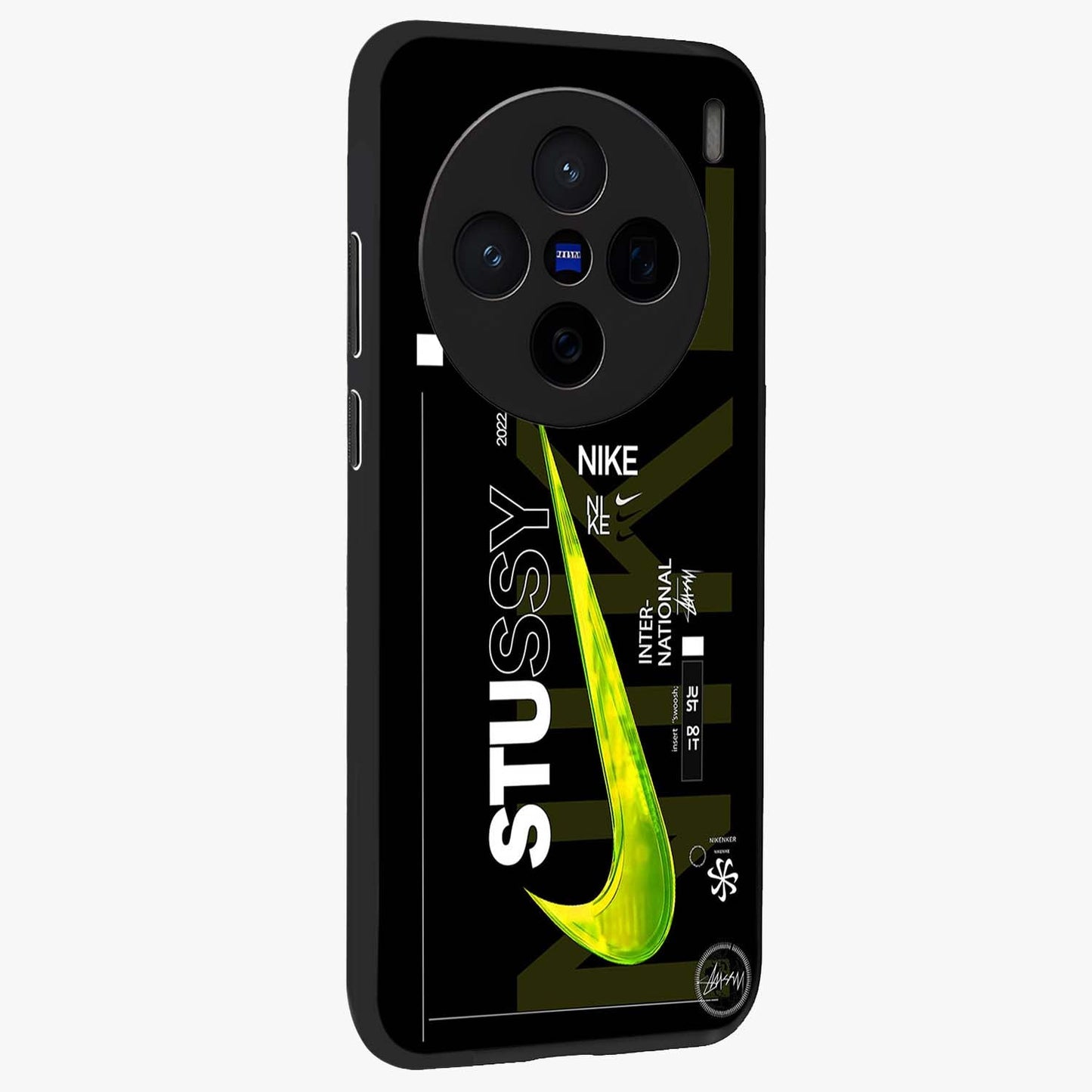 Neon Street Edition Glass Case upright view showcasing colorful neon artwork with modern street culture theme.