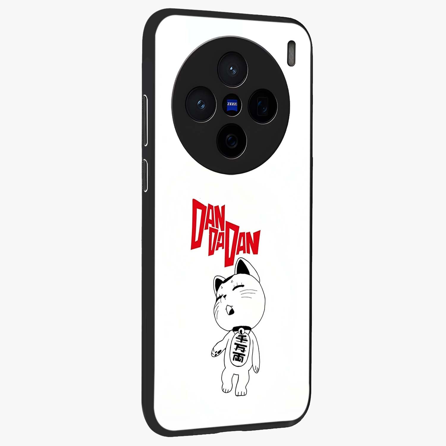 Playful Spirit Charm Glass Case upright view showcasing vibrant charm artwork with fun artistic theme.