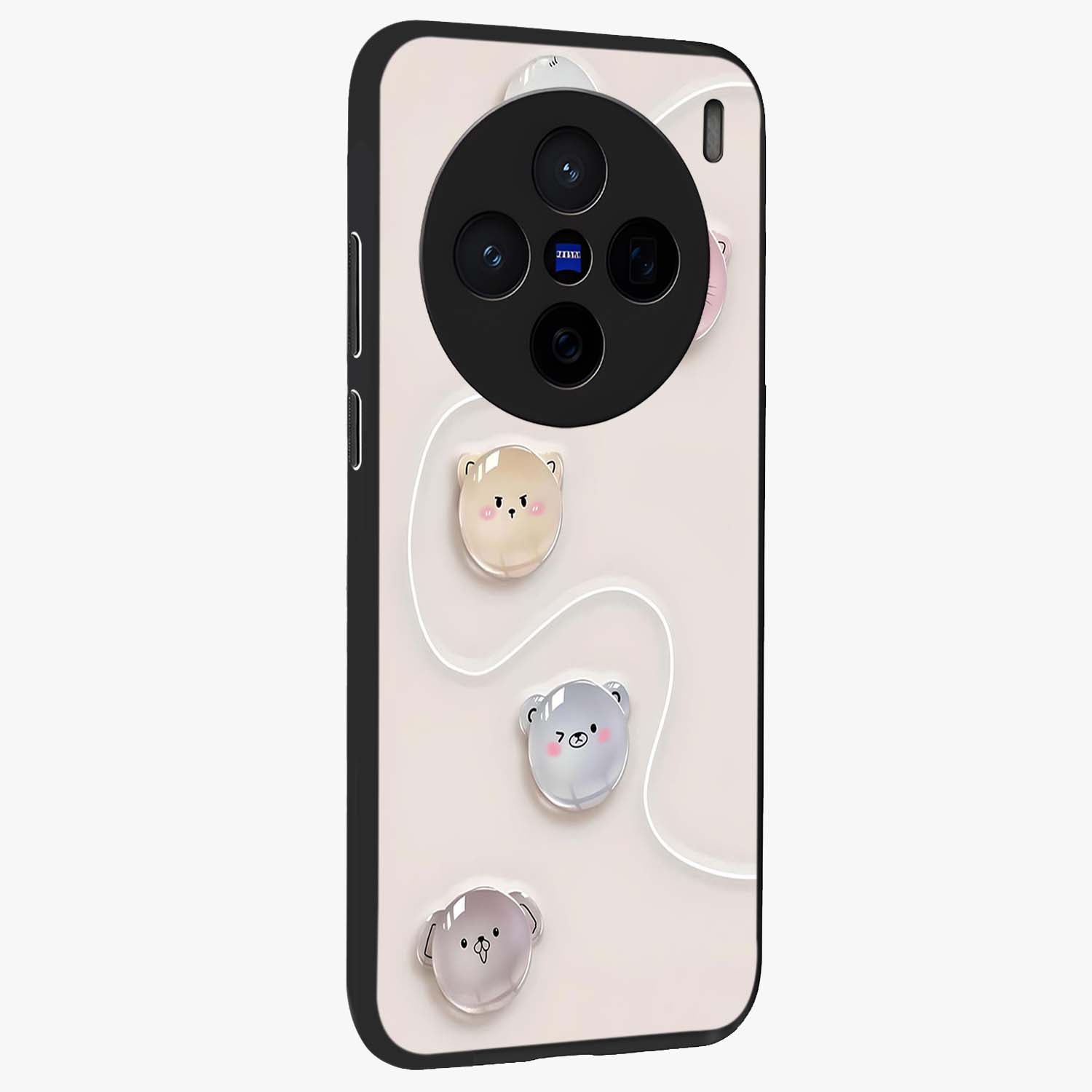 Puffy Face Parade Glass Case upright view showcasing adorable character artwork with cheerful animated theme.