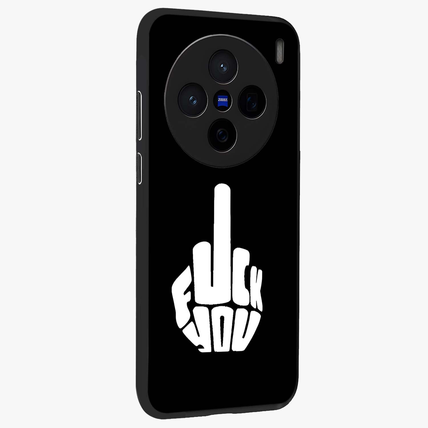 Rebel Mode On Glass Case upright view showcasing striking statement artwork with bold rebellious theme.