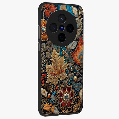 Royal Jewel Garden Glass Case upright view showcasing rich floral artwork with luxurious garden theme.