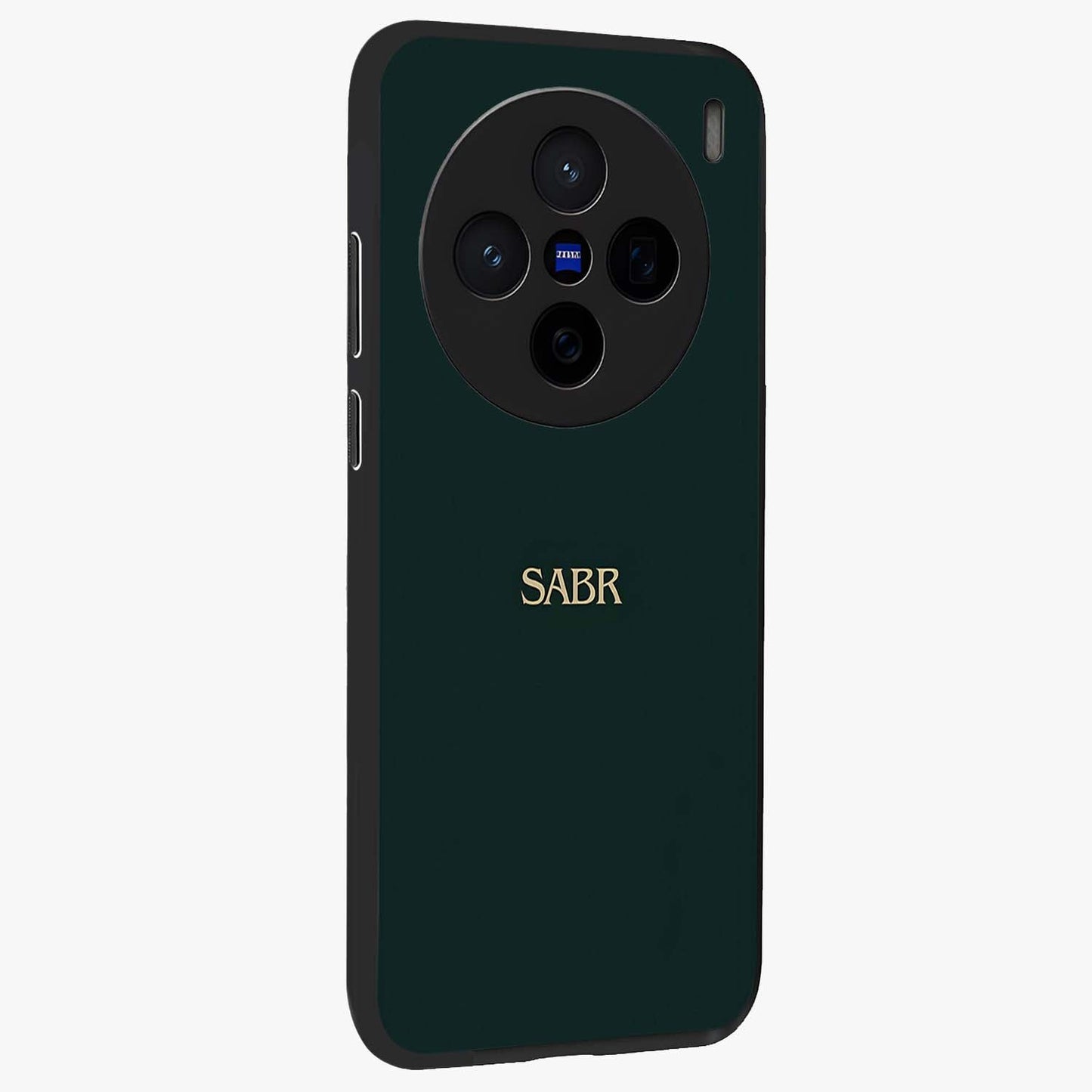 Sabr Minimal Patience Glass Case upright view showcasing calm minimalist artwork with motivational patience theme.