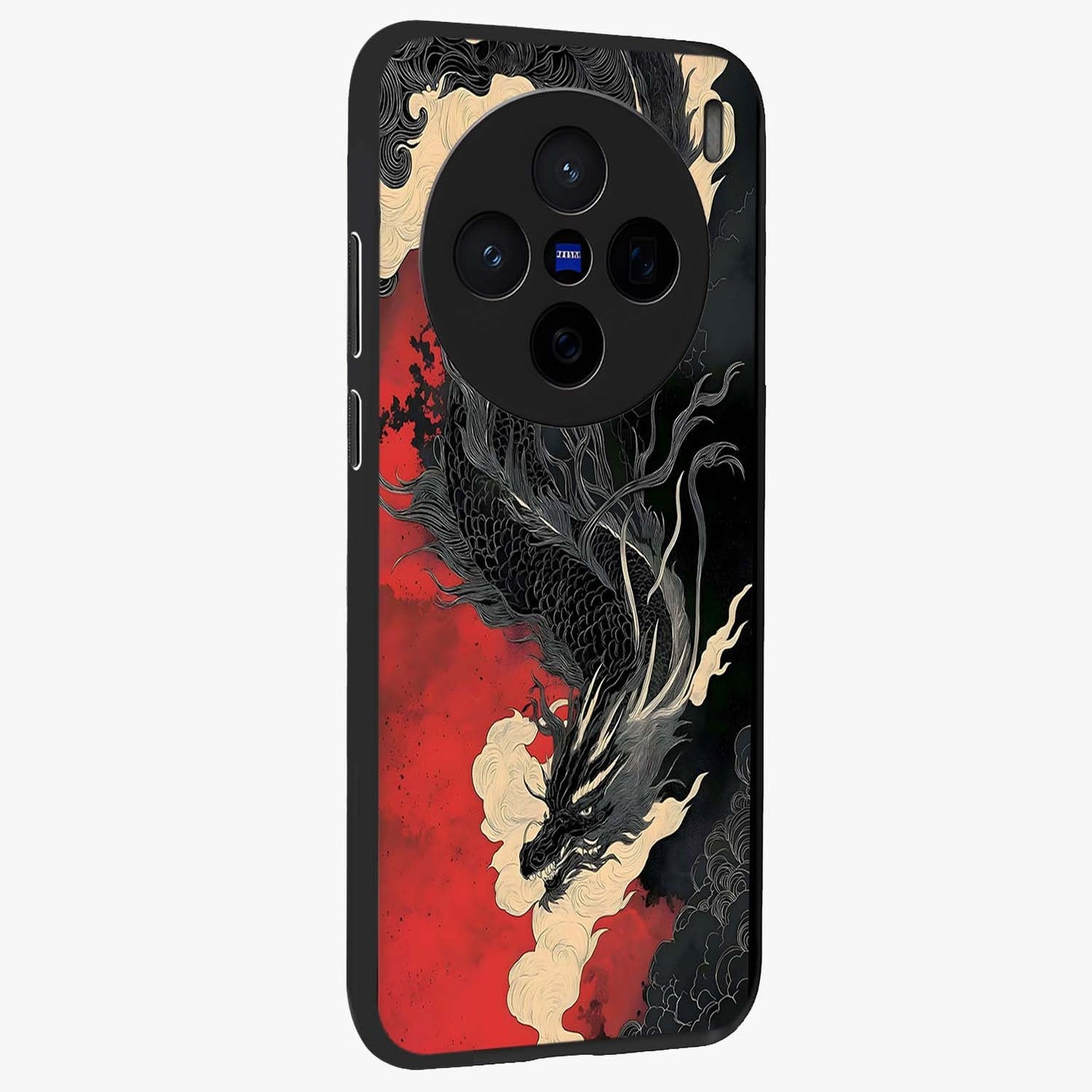Shadow Dragon Fury Glass Case upright view showcasing intense dragon artwork with dramatic shadow theme.