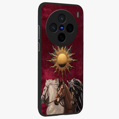 Solar Riders Glass Case upright view showcasing energetic rider artwork with bold adventure theme.