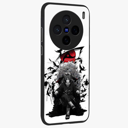 Uchiha Shadow Throne Glass Case upright view showcasing magical underwater galaxy artwork with vibrant cosmic theme.