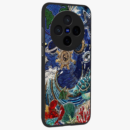 Universe Underwater Spark Glass Case upright view showcasing magical underwater galaxy artwork with vibrant cosmic theme.
