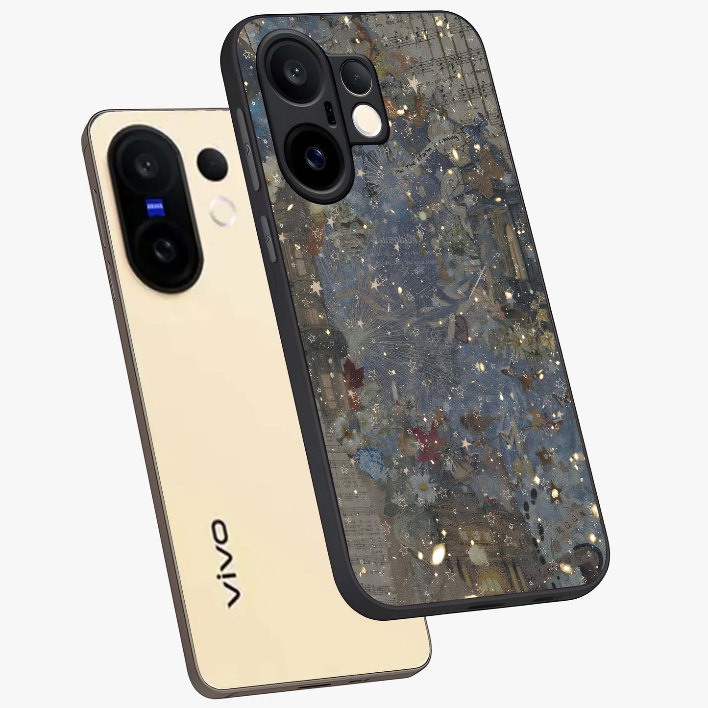 Aesthetic Astrolophia Glass Case displayed in angled mockup highlighting artistic aesthetic elements and smooth glass surface.