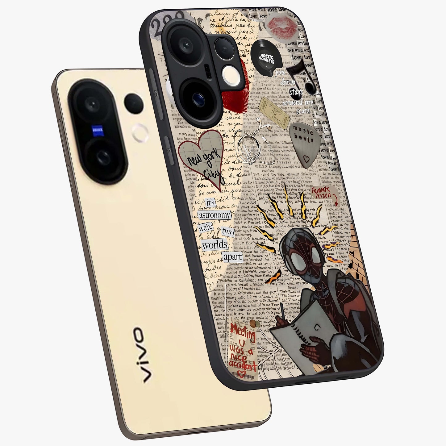 City Dream Sketch Glass Case displayed in angled mockup highlighting minimal city illustration with aesthetic sketch style.