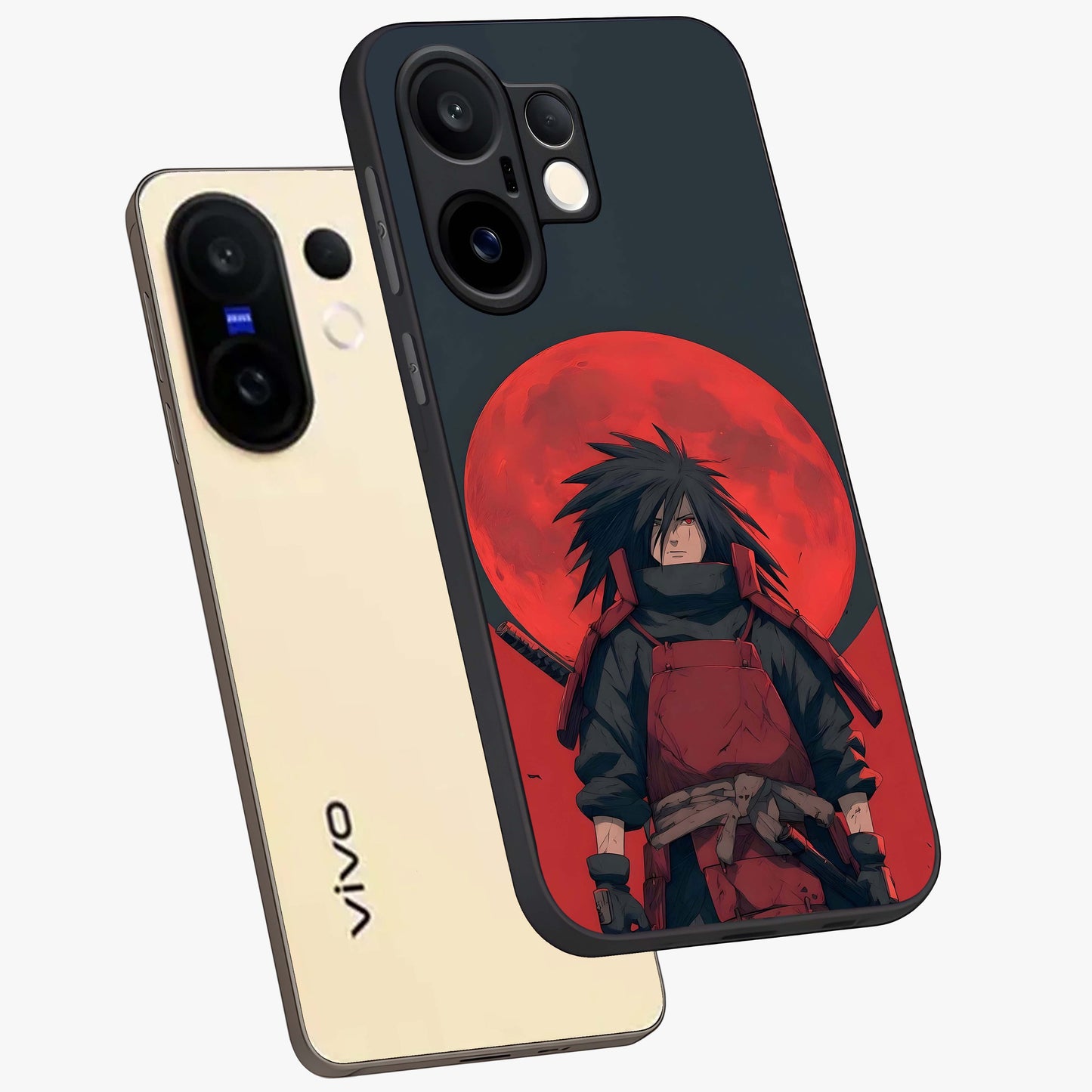 Crimson Moon Warlord Glass Case displayed in angled mockup highlighting dramatic crimson moon design with fantasy aesthetic.